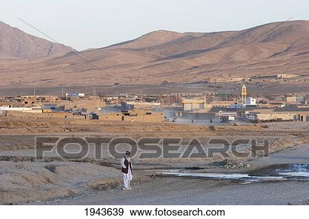 Stock Photo - The Planned City Of Maidan Shar In The Late Afternoon, Vardak Province, Afghanistan. Fotosearch