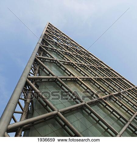 Stock Photo - The Point Of A Metal Structured Building; Tianjin China. Fotosearch