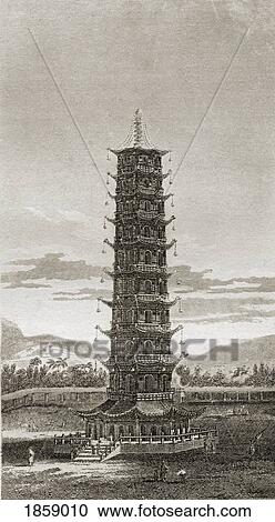 The Porcelain Tower At Nankin In China. Engraved By J. R. Hay. From The Book The Gallery Of Nature And Art Volume Ii. Published London C. 1823. View Large Photo Image Stock Image - The Porcelain Tower At Nankin In China. Engraved By J. R. Hay. From The Book The Gallery Of Nature And Art Volume Ii. Published London C. 1823.. Fotosearch