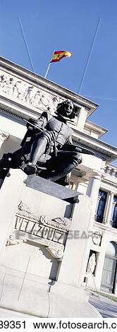 Stock Image - The Prado Museum With State Of Diego Velazquez. Fotosearch