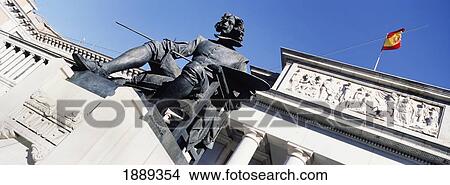 The Prado Museum With Statue Of Velazquez, Low Angle View View Large Photo Image Picture - The Prado Museum With Statue Of Velazquez, Low Angle View. Fotosearch