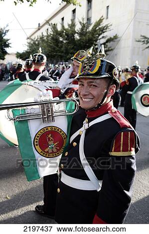 The Presidential Guard Battalion in the dress uniform with the spiked helmet called a PickelHaube. Bogota, Colombia. View Large Photo Image Stock Photo - The Presidential Guard Battalion in the dress uniform with the spiked helmet called a PickelHaube. Bogota, Colombia.. Fotosearch