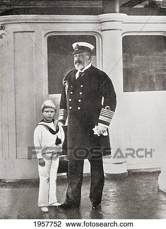 Stock Image - The Prince, Later King Edward Viii, With His Grandfather King Edward Vii. Edward Viii, Edward Albert Christian George Andrew Patrick David, Later The Duke Of Windsor, 1894. Fotosearch