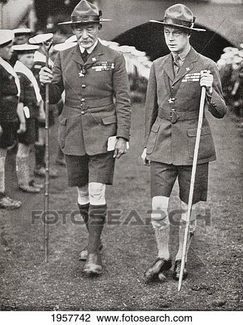 Stock Image - The Prince Of Wales, Later King Edward Viii, With Robert Baden-Powell At The Imperial Jamboree, Wembley, London, England In 1924. Edward Viii, Edward Albert Christian George Andrew Patrick David, Later The Duke Of Windsor, 1894. Fotosearch