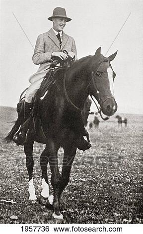Stock Photograph - The Prince Of Wales, Later King Edward Viii, In Canada, Riding On The Bar U Range Ranch In 1923. Edward Viii, Edward Albert Christian George Andrew Patrick David, Later The Duke Of Windsor, 1894. Fotosearch