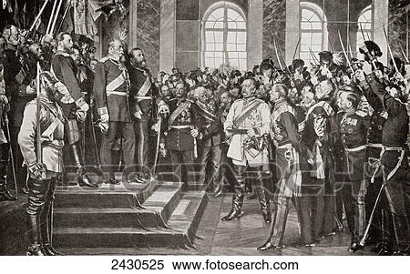 Stock Photography - The proclamation of William I as German Emperor in the Hall of Mirrors at Versailles, France January 18, 1871. William I, aka Wilhelm I, 1797. Fotosearch
