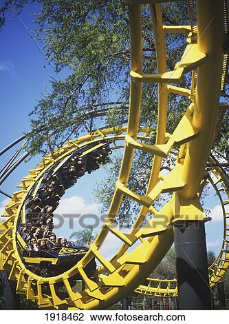 Stock Image - The 'python' Rollarcoaster Ride At Busch Gardens, Tampa Bay. Fotosearch