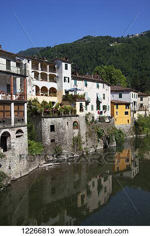 The quaint village of Bagni di Lucca in the Alpuan Alps; Tuscany, Italy View Large Photo Image Stock Image - The quaint village of Bagni di Lucca in the Alpuan Alps; Tuscany, Italy. Fotosearch