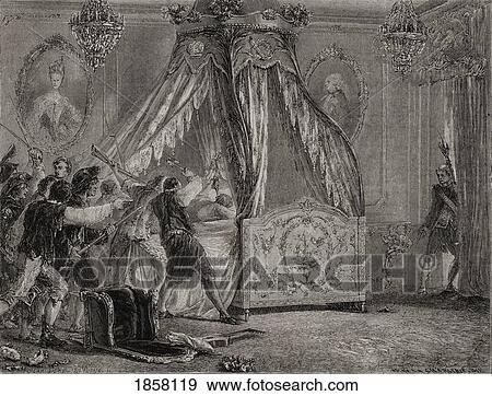 Stock Photo - The Queen's Bedchamber Is Overrun, 5Th October 1789. From Histoire De La Revolution Francaise By Louis Blanc.. Fotosearch
