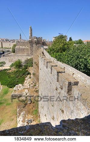 Stock Photo - The Ramparts, Jerusalem, Israel; Stone Ramparts Of Ancient City. Fotosearch