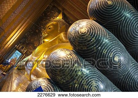 The Reclining Buddha of Wat Pho; Bangkok, Thailand View Large Photo Image Stock Photo - The Reclining Buddha of Wat Pho; Bangkok, Thailand. Fotosearch