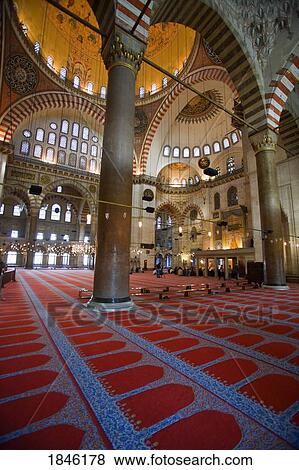 Stock Photo - The Red Mosque, Istanbul, Turkey; Interior Of Famous Turkish Mosque. Fotosearch