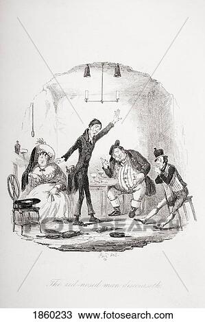 Stock Image - The Red-Nosed Man Discourseth. Illustration From The Charles Dickens Novel The Pickwick Papers By H. K. Browne Known As Phiz. Fotosearch