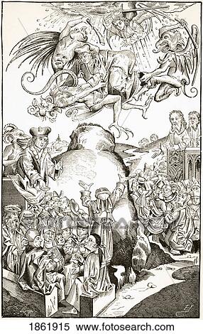 Stock Photography - The Reign Of Antichrist. After An Engraving By Michael Volgemuth In Liber Chronicarum Dated 1493. From Science And Literature In The Middle Ages By Paul Lacroix Published London 1878. Fotosearch