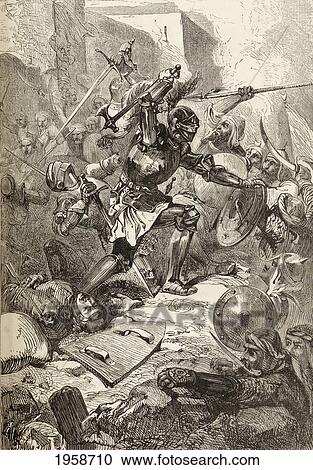 Stock Image - The Repulse Of The Turks At The Siege Of Vienna, Austria In 1529. From The Book Of Martyrs By John Foxe, Published C. 1865.. Fotosearch