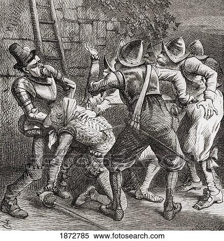 Stock Photography - The Rest Of The Rascals Jumped On Him And Burked Him. Illustration By J. Tenniel To The Poem The Tragedy. From The Book The Ingoldsby Legends Or Mirth And Marvels By Thomas Ingoldsby, Published 1865.. Fotosearch