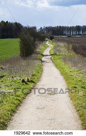 Stock Image - The Ridgeway National Trail; Vale Of The White Horse, Oxfordshire, Uk. Fotosearch