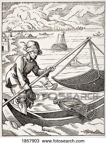 The River Fisherman. 19Th Century Copy Of Picture Designed And Engraved In 16Th Century By Jost Amman View Large Photo Image Stock Image - The River Fisherman. 19Th Century Copy Of Picture Designed And Engraved In 16Th Century By Jost Amman. Fotosearch
