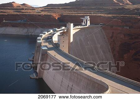The Road Going Over Glen Canyon Dam; Arizona United States Of America View Large Photo Image Stock Photo - The Road Going Over Glen Canyon Dam; Arizona United States Of America. Fotosearch