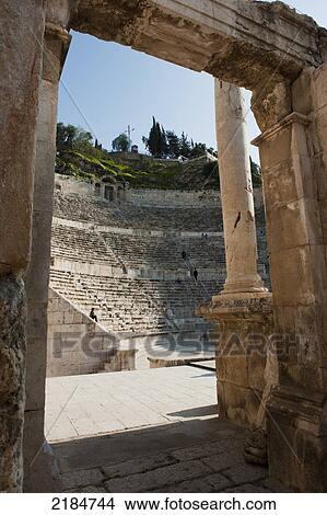 Picture - The Roman Amphitheatre Of Amman, Jordan, Middle East. Fotosearch