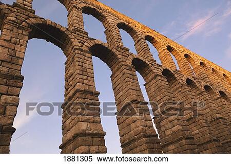 Stock Photography - The Roman Aqueduct, A Unesco World Heritage Site; Segovia, Segovia Province, Spain. Fotosearch