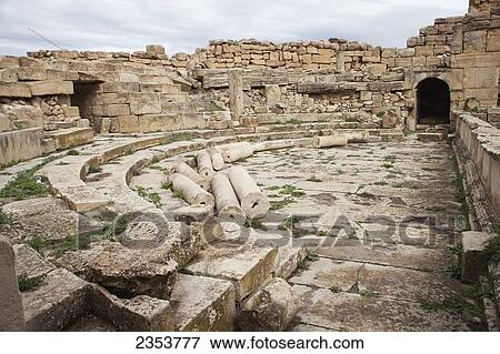 Stock Photo - The Roman theatre, Madure site, near Souq Ahras; Algeria. Fotosearch
