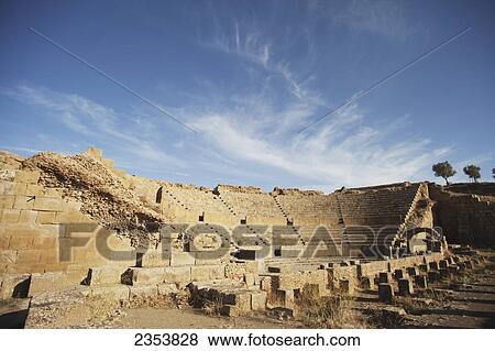 Stock Photo - The Roman theatre, Timgad, near Batna; Algeria. Fotosearch