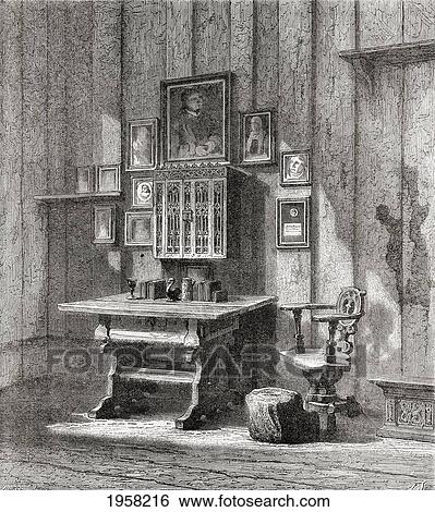 The Room In Wartburg Castle At Eisenach, Thuringia, Germany Where Martin Luther Translated The New Testament Into German, As It Was In The 19Th Century. From El Mundo En La Mano, Published 1878. View Large Photo Image Stock Photograph - The Room In Wartburg Castle At Eisenach, Thuringia, Germany Where Martin Luther Translated The New Testament Into German, As It Was In The 19Th Century. From El Mundo En La Mano, Published 1878.. Fotosearch
