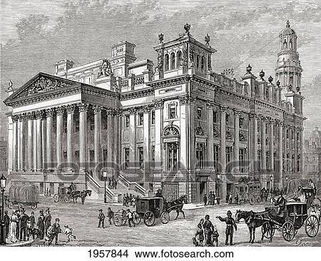 Picture - The Royal Exchange, Manchester, England In The Late 19Th Century. From Our Own Country Published 1898. Fotosearch