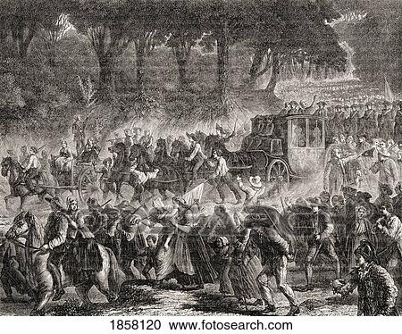 Stock Image - The Royal Family Returns To Paris, June 1791. From Histoire De La Revolution Francaise By Louis Blanc.. Fotosearch