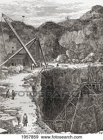 Stock Photo - The Rubislaw Granite Quarry, Aberdeen, Scotland In The Late 19Th Century. From Our Own Country Published 1898. Fotosearch