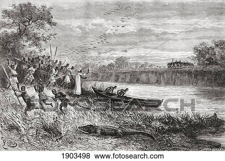 The Ruhaha River, Tanzania, Central Africa In The 19Th Century. From The Book Africa Pintoresca Published 1888. View Large Photo Image Stock Photo - The Ruhaha River, Tanzania, Central Africa In The 19Th Century. From The Book Africa Pintoresca Published 1888.. Fotosearch