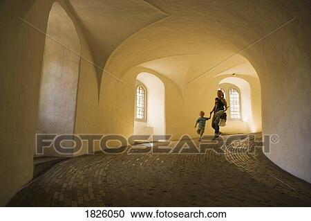 Stock Image - The Rundetarn, Copenhagen, Denmark; Interior Of Round Tower. Fotosearch