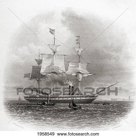 The S. S. Great Britain Leaving Liverpool, England In 1853. From Cyclopaedia Of Useful Arts And Manufactures By Charles Tomlinson. View Large Photo Image Stock Photo - The S. S. Great Britain Leaving Liverpool, England In 1853. From Cyclopaedia Of Useful Arts And Manufactures By Charles Tomlinson.. Fotosearch
