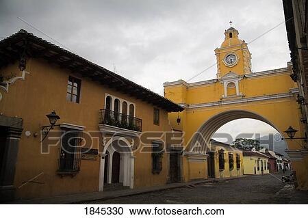 Stock Image - The Santa Catalina Arch; Antigua, Guatemala. Fotosearch