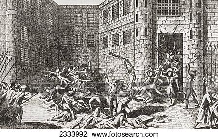 Stock Image - The September Massacres. Prisoners Being Murdered At The Abbey Of Saint-Germain-Des-Pr. Fotosearch