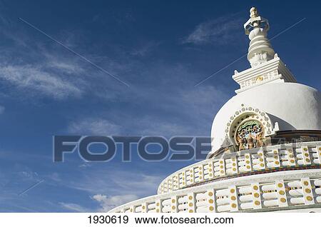 The Shanti (Peace) Stupa in Changspa looking over Leh. Leh was the capital of the Himalayan kingdom of Ladakh, now the Leh District in the state of Jammu and Kashmir, India. Leh is at an altitude of 3, 500 meters (11, 483 ft). View Large Photo Image Stock Photo - The Shanti (Peace) Stupa in Changspa looking over Leh. Leh was the capital of the Himalayan kingdom of Ladakh, now the Leh District in the state of Jammu and Kashmir, India. Leh is at an altitude of 3, 500 meters (11, 483 ft).. Fotosearch