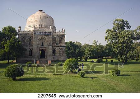 Stock Photography - The Sheesh Gumbad. Lodi Gardens is a beautiful park in Delhi, popular with Indian couples and families. It covers 90 acres and includes various tombs of the Lodi dynasty, which ruled over northern India in the 16th century and the earlier Sayyid dynasty. Fotosearch