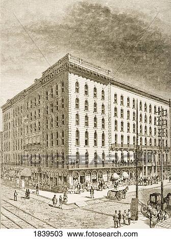 The Sherman Hotel, Chicago, Illinois In 1870S. From American Pictures Drawn With Pen And Pencil By Rev Samuel Manning Circa 1880 View Large Photo Image Stock Image - The Sherman Hotel, Chicago, Illinois In 1870S. From American Pictures Drawn With Pen And Pencil By Rev Samuel Manning Circa 1880. Fotosearch