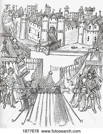 Stock Photo - The Siege Of Rouen, France, 1418. From The Book Short History Of The English People By J. R. Green, Published London 1893.. Fotosearch