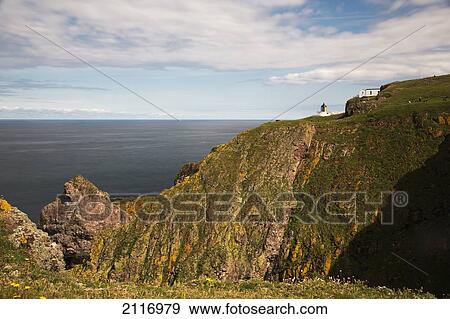 Stock Photo - The Signal Station At St. Abb's Head; Scottish Borders Scotland. Fotosearch