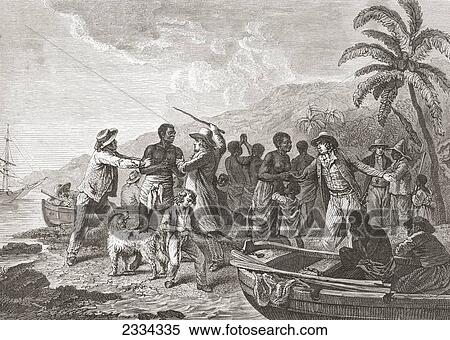 Stock Photography - The Slave Trade By George Morland. From Histoire Des Peintres, ÃƒÆ’Ã¢â‚¬Â°Cole Anglaise, Published 1867. Fotosearch