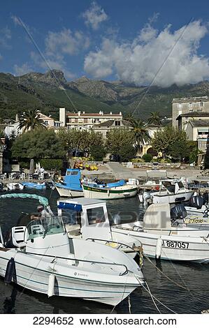 Stock Image - The small harbour at Erbalunga along the east coast of the Cap Corse district. Corsica. France. Fotosearch