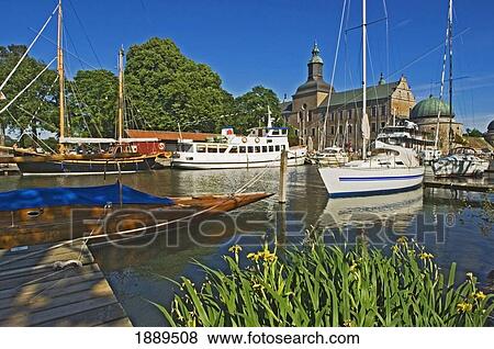 Stock Photo - The Small Town Of Vadstena.. Fotosearch