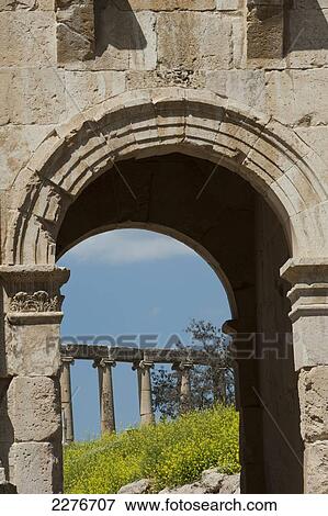Stock Photo - The South Gate, the ancient Gerasa, Hashemite Kingdom of Jordan; Jerash, Jordan. Fotosearch