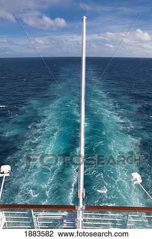 The Stern Of A Boat Traveling Through The Caribbean Sea; Bahamas View Large Photo Image Stock Image - The Stern Of A Boat Traveling Through The Caribbean Sea; Bahamas. Fotosearch