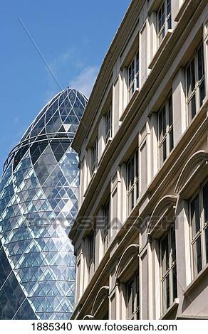 The Swiss Re Tower And Old Building View Large Photo Image Stock Image - The Swiss Re Tower And Old Building. Fotosearch