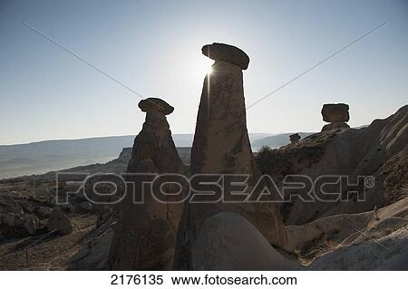 Stock Photography - The Three Beauties Rock Formations; Urgup Nevsehir Turkey. Fotosearch