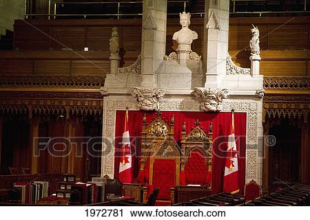 The Throne And Chair Used By The Queen And Her Consort At The Parliament In The Senate Chamber In The Centre Block Of The Parliament Buildings, Ottawa, Ontario, Canada View Large Photo Image Stock Image - The Throne And Chair Used By The Queen And Her Consort At The Parliament In The Senate Chamber In The Centre Block Of The Parliament Buildings, Ottawa, Ontario, Canada. Fotosearch