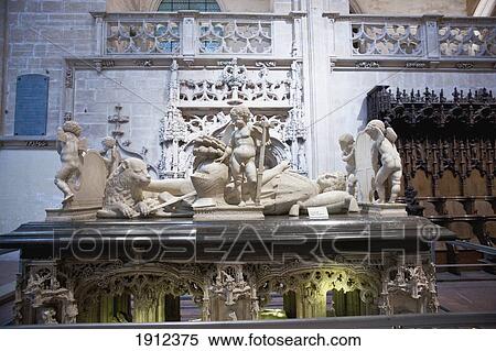 Stock Photography - The Tomb Of Philip 1 In Cluny Abbey; Bourg-En-Bresse, France. Fotosearch